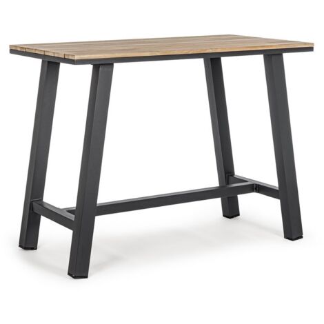 TAVOLO BAR SKIPPER NATURALE ANTRACITE CM.131X73 BIZZOTTO