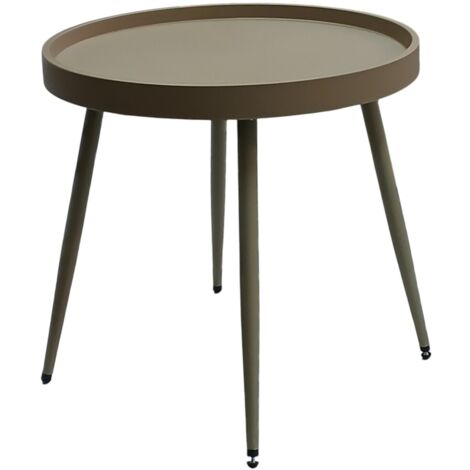 TAVOLO BASSO NEMO D.50XH47CM BEIGE KHAKI.