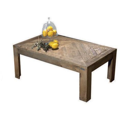 Tavolo Basso Piano intarsiato Olmo Vecchio Guarnieri Ortica CM120X70X45