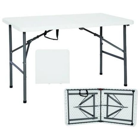TAVOLO BIRRERIA PIEGHEVOLE IN HDPE  colore bianco -  CM.122X60X74H.