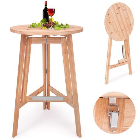 Tavolo bistro pieghevole in legno masello Ø80cm