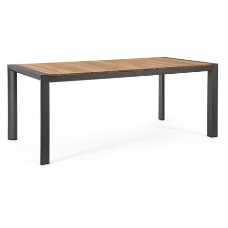Tavolo Cameron con struttura in alluminio, piano in teak -Antracite