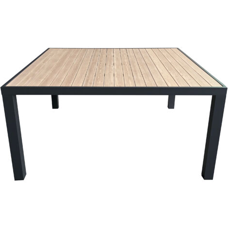 TAVOLO CAPRI 150X150XH74CM GRIGIO SCURO CON DOGHE