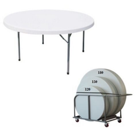 TAVOLO CATERING 150CM H74 PIEGHEVOLE STRUTTURA METALLO VERNICIATO PIANO ABS BIAN