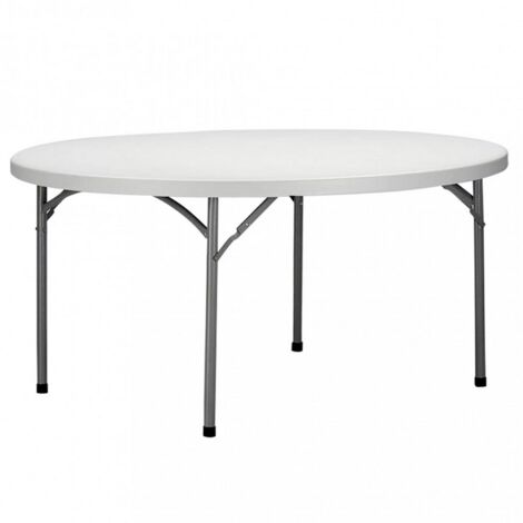 TAVOLO CATERING 180CM H74 FISSO STRUTTURA METALLO PIEGHEVOLE E PIANO ABS BIANCO