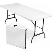 TAVOLO CATERING PIEGHEVOLE RETTANGOLARE IN METALLO E ABS BIANCO 180 X 75 PER RISTORANTE MATRIMONIO
