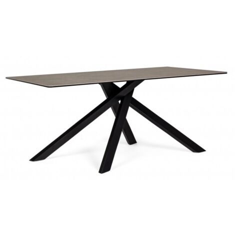 Tavolo Ceramica Nero Moderno da Interno 180x90 cm - KATE