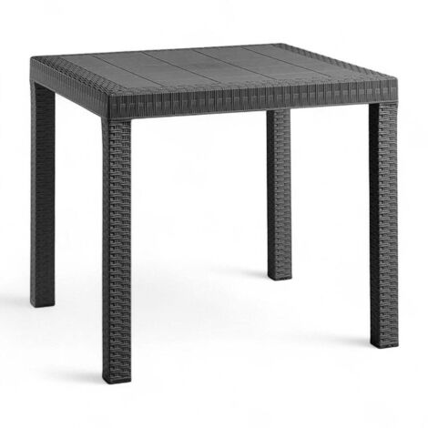 Tavolo componibile in resina effetto rattan 90x90xH72 cm Latir -  Antracite