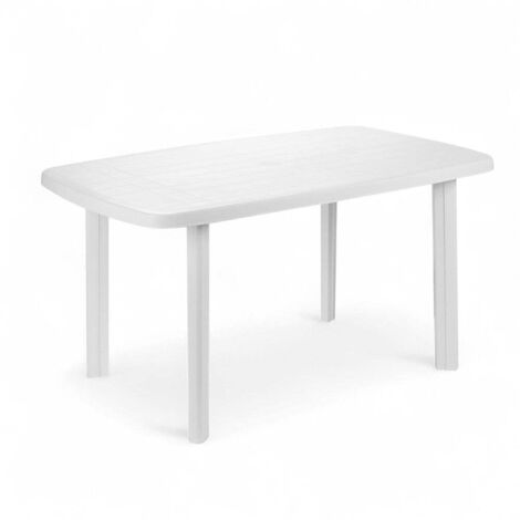 Tavolo componibile ovale in polipropilene bianco 137x85xH72 cm per esterno Faro