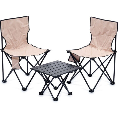 Tavolo con 2 sedie Lifetime Nero Crema 42 x 42 x 72 cm