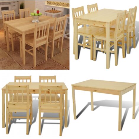 Tavolo con 4 sedie in Legno Naturale - Sedie in legno - Tavolo e sedie
