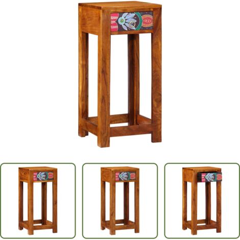 Tavolo con cassetto -  Tavolino Floreale con cassetto Marrone 35 x 35 x 75 cm