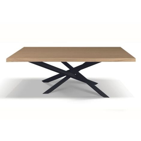 Tavolo con piano in legno e struttura acciaio iron 200x100 cm - Taranta