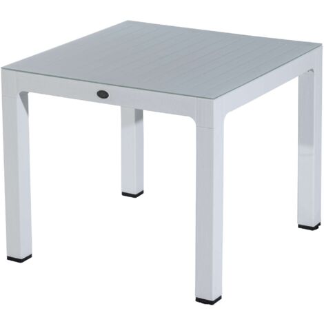 Tavolo Con Vetro Regnum Cm 90X90X75H Bianco