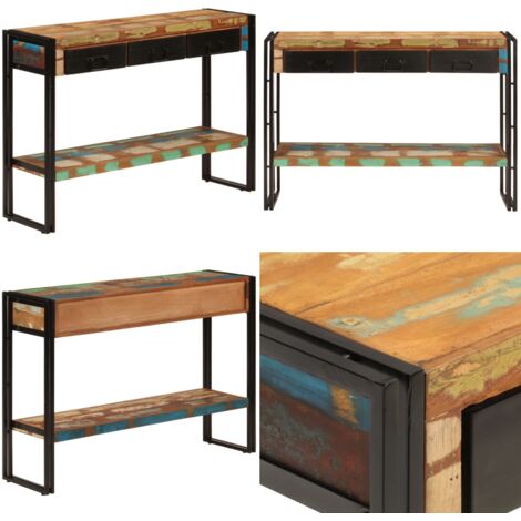 Tavolo Consolle 110x30x76 cm in Legno Massello Riciclato - Mobili in legno massello - Tavolo da ingresso in legno