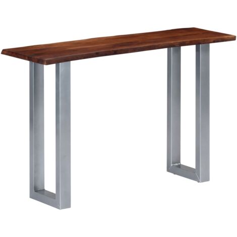 Legno Massello d'Acacia Tavolo Consolle Tavolino Salotto Grigio/Marrone