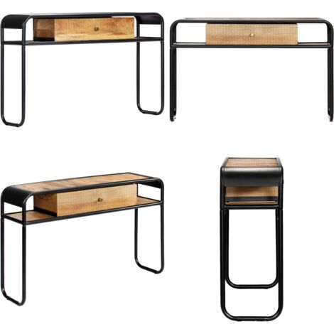 Tavolo Consolle 118x30x75 cm in Legno Massello di Mango - Tavolo da ingresso in legno massello - Consolle vintage