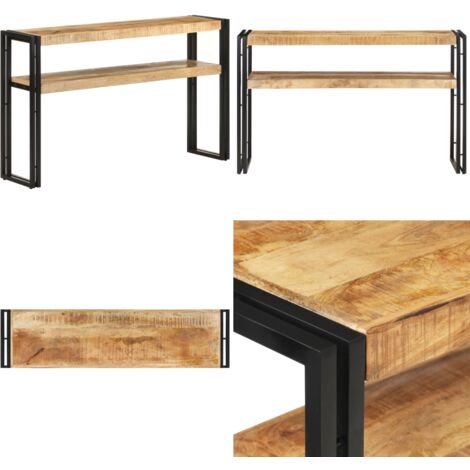 Tavolo Consolle 120x30x75 cm in Legno di Mango Grezzo - Tavolo in legno massello - Tavolo in legno mango grezzo