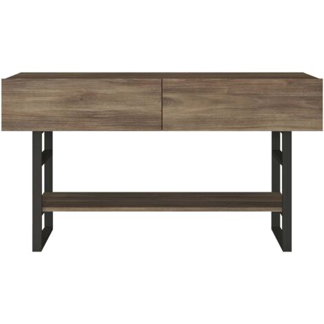 Tavolo consolle 76 x 139 x 43 cm effetto rovere scuro nero 030008588