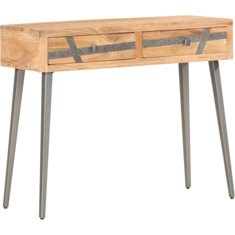 Tavolo Consolle 90x30x75 cm in Legno Massello di Acacia