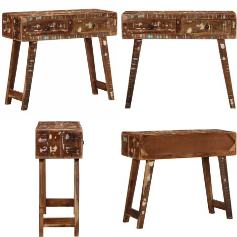 Tavolo Consolle 90x32x75 cm in Legno Massello di Recupero - Tavolo da ingresso - Tavolo in legno massello