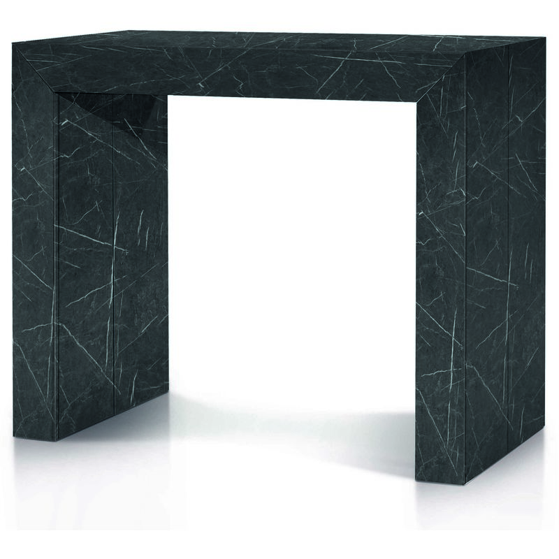 Consolle in legno nobilitato effetto marmo 90x45cm - Nero