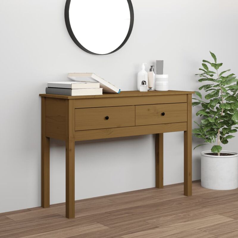 Tavolo Consolle, Tavolo da ingresso Miele 100x35x75 cm in Legno Massello di Pino Vidaxl