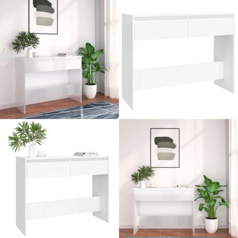 Tavolo Consolle Bianco 100x35x76,5 cm in Truciolato - Tavolo da ingresso - Tavolino laterale