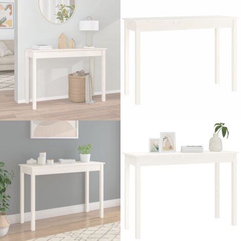 Tavolo Consolle Bianco 110x40x75 cm in Legno Massello di Pino - Tavolo consolle in pino - Tavolo consolle in legno massello
