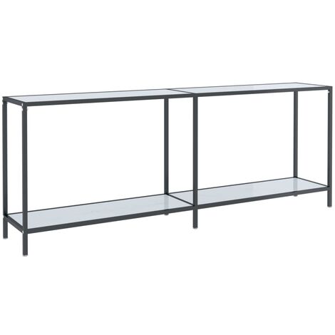 Tavolo Consolle Bianco 200x35x75,5 cm in Vetro Temperato vidaXL