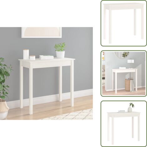 Tavolo consolle bianco - vidaXL Tavolo Consolle Bianco 80x40x75 cm in Legno Massello di Pino -