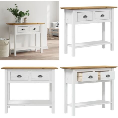 Tavolo Consolle BODO 91x35x74 cm Legno Massello Pino Marrone - Tavolo da ingresso - Tavolo in legno