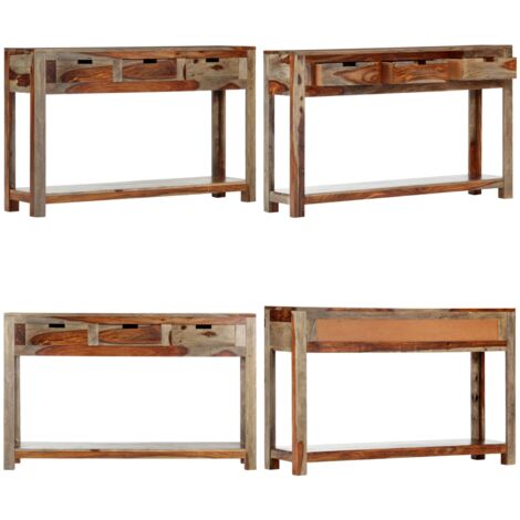 Tavolo Consolle con 3 Cassetti 120x30x75 cm Legno di Acacia - Credenza in legno - Mobile consolle
