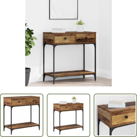 Tavolo consolle con cassetto -  Tavolo consolle con cassetto Legno vecchio 75 x 34.5 x 75 cm