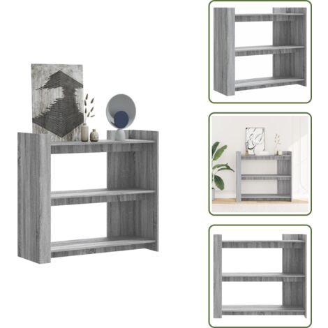 Tavolo consolle con ripiani - vidaXL Tavolo Consolle Grigio Sonoma 100x35x90 cm in Legno Multistrato - Tavolo consolle per casa