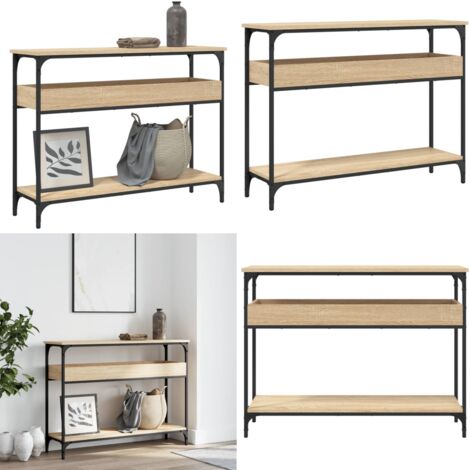 Tavolo Consolle con Ripiano Rovere Sonoma 100x29x75cm Legno Aggregato - Tavolo ingresso - Tavolo da soggiorno