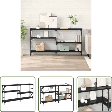 Tavolo consolle con scaffali -  Tavolo consolle con lo scaffale Rovere Nero 150 x 29 x 76,5 cm