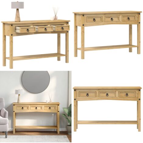 Tavolo Consolle "Corona" 114x34,5x73 cm in Legno Massello di Pino - Tavolino da ingresso - Tavolo in legno massello
