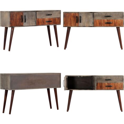 Tavolo Consolle Grigio 120x35x75 cm in Massello di Mango Grezzo - Tavolo in legno - Tavolo in mango