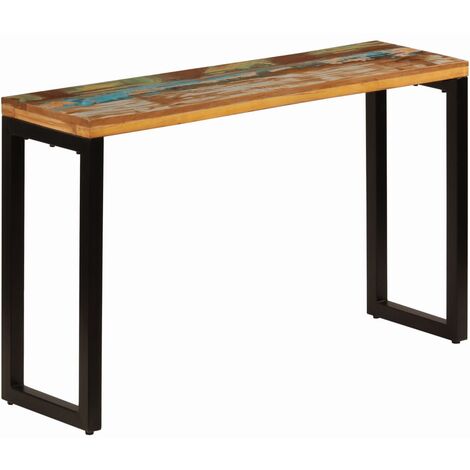 Legno Massello di Mango Tavolo Consolle in Acciaio Elegante Moderno Tavolino Laterale Tavolo Basso da Salotto Colori Diversi