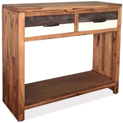 Tavolo consolle in legno massello d'acacia 86x30x75 cm