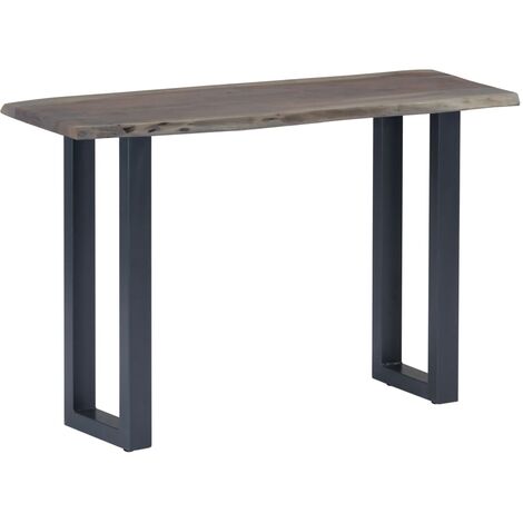 Tavolo Consolle in Legno Massello di Acacia e Ferro Elegante vari colori colore : grigio e nero