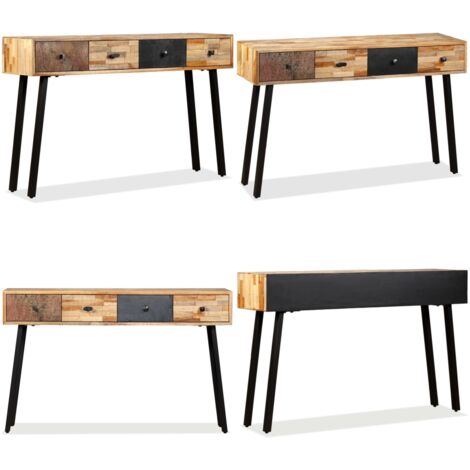 Tavolo Consolle in Legno Massello di Teak 120x30x76 cm - Tavolo consolle vintage - Tavolo in legno massello