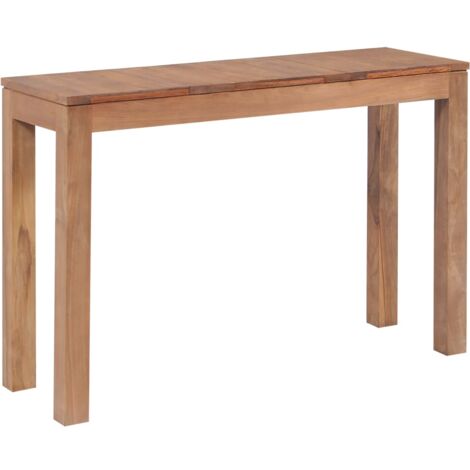 Tavolo Consolle in Legno Massello di Teak Naturale 110x35x76 cm