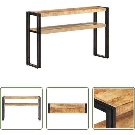 Tavolo consolle in legno -  Tavolo Consolle 120x30x75 cm in Legno di Mango Grezzo