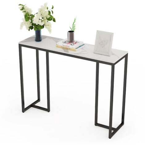 Tavolo Consolle Ingresso in Marmo Moderno 100cm Bianco