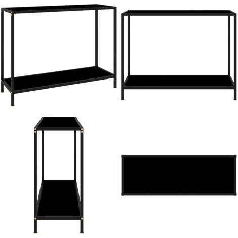 Tavolo Consolle Nero 100x35x75 cm in Vetro Temperato - Vetro temperato - Tavolino in vetro