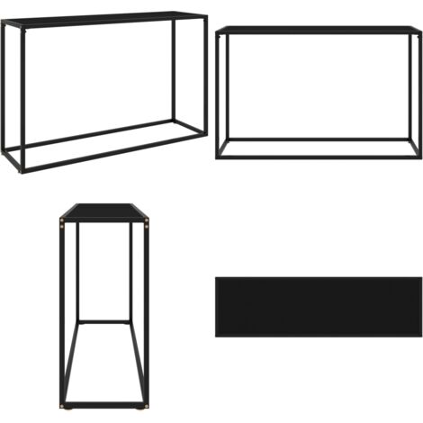 Tavolo Consolle Nero 120x35x75 cm in Vetro Temperato - Tavolo in vetro temperato - Tavolo in acciaio