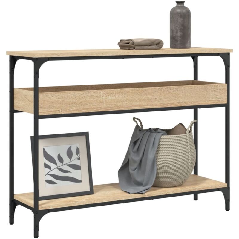 Tavolo Consolle Ripiano Rovere Sonoma 100x29x75cm Multistrato Vidaxl
