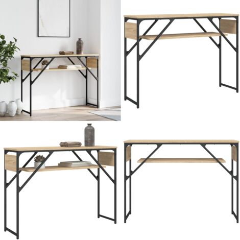 Tavolo Consolle Ripiano Rovere Sonoma 105x30x75cm Multistrato - Tavolino da ingresso - Tavolo da soggiorno